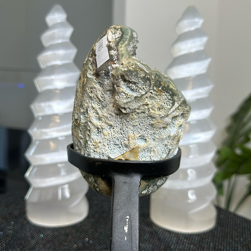Minty Green Amethyst on Metal Base MGA17