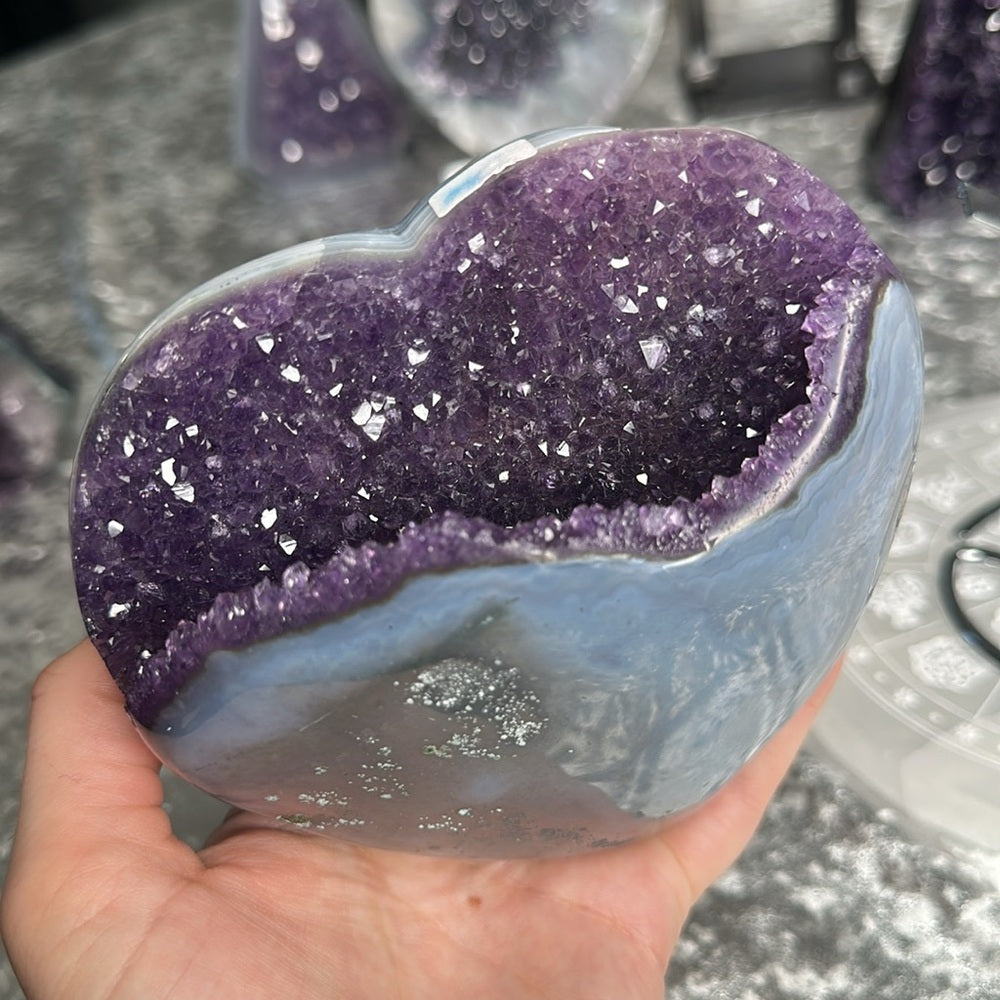 Druzy amethyst agate heart 💜 DAH10