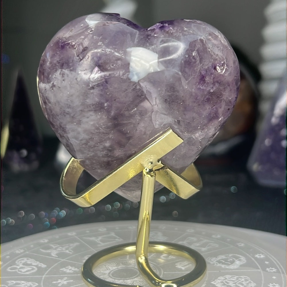 Amethyst Druzy Heart - AHZ22
