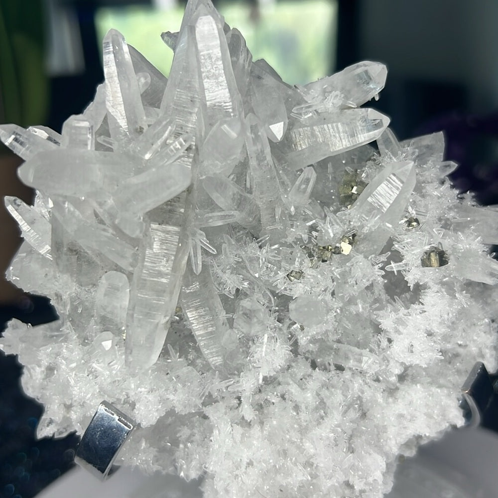 Quartz Cluster with Pyrite Cubes from Peru -CPC02
