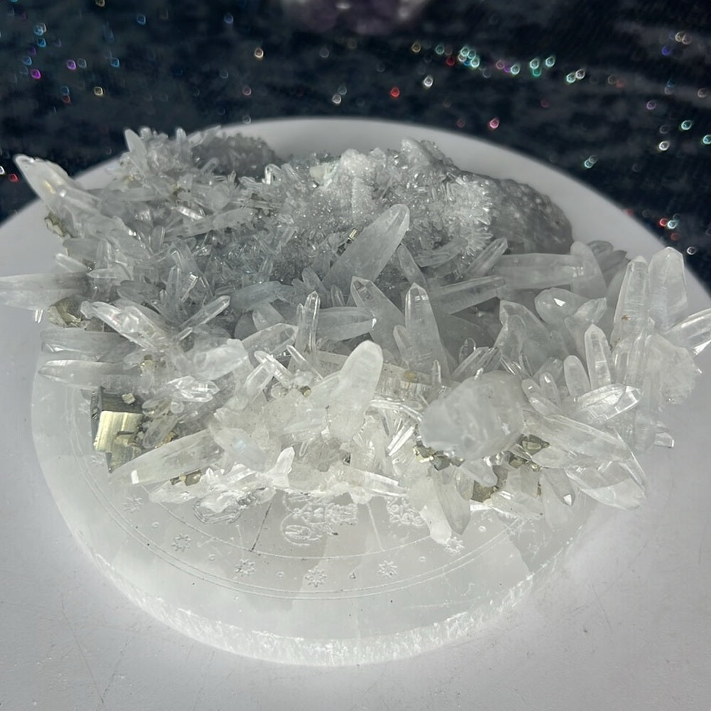 Quartz Cluster with Pyrite Cubes from Peru - CPC01