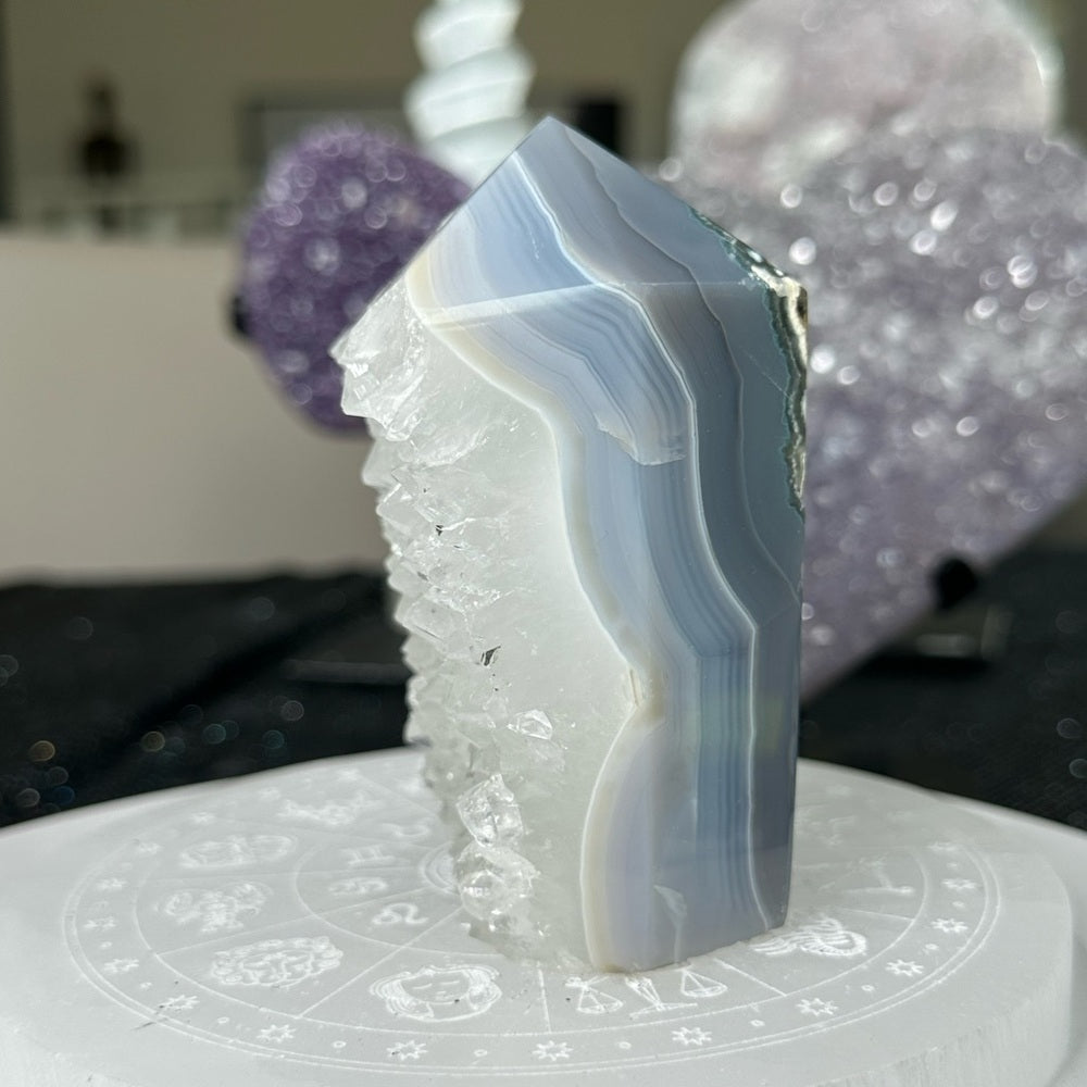 Druzy Blue Agate Tower-DBA1