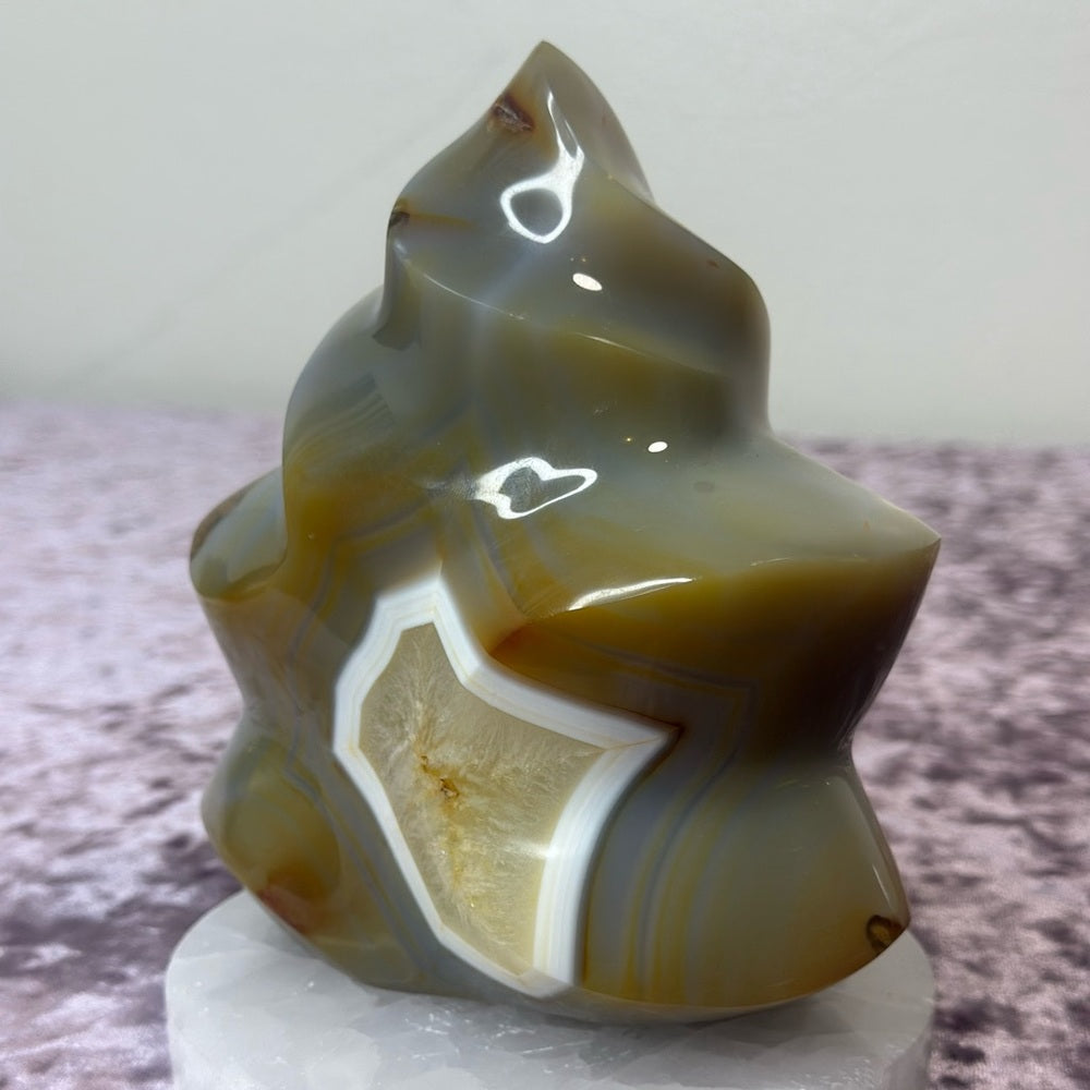 Blue Carnelian Agate Flame - BCF01