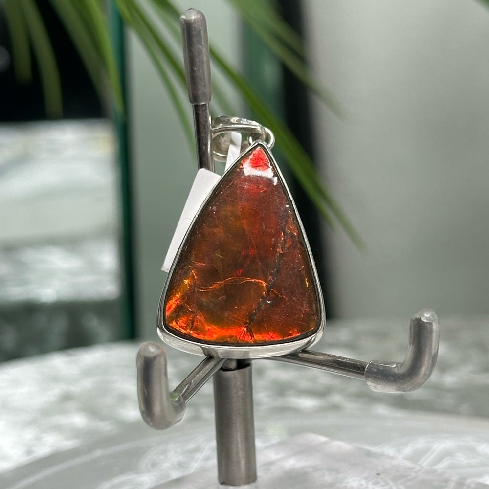 Fire Red Ammonite Pendant From Canada- FRA1