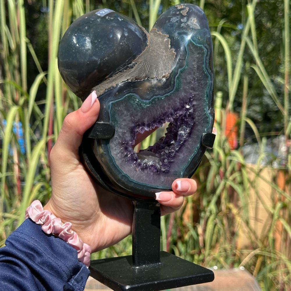 Stunning Purple Amethyst with Green Jade Edges ππ SPA3