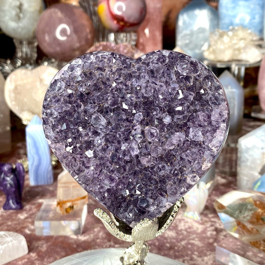 Purple amethyst druzy heart 💜