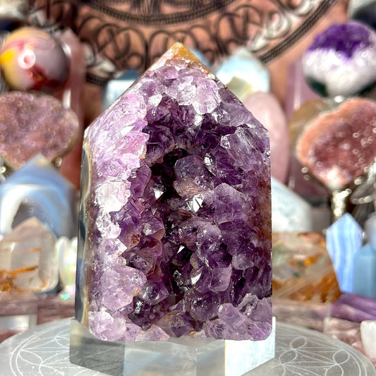 Grape 🍇 jelly purple amethyst druzy tower