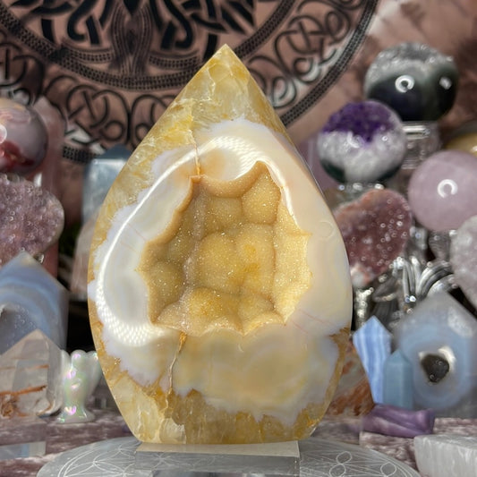 Yellow star druzy🌟 agate flame 🔥