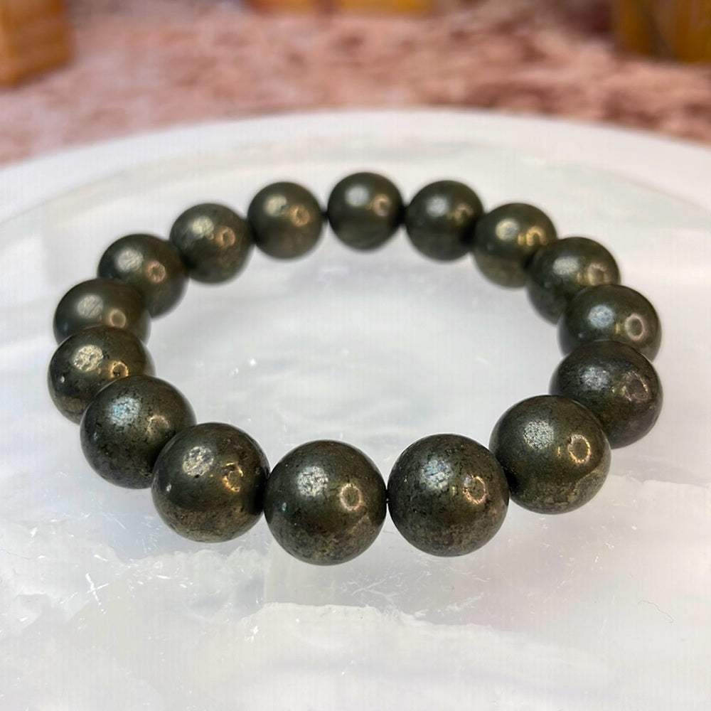 Pyrite bracelet 14mm size