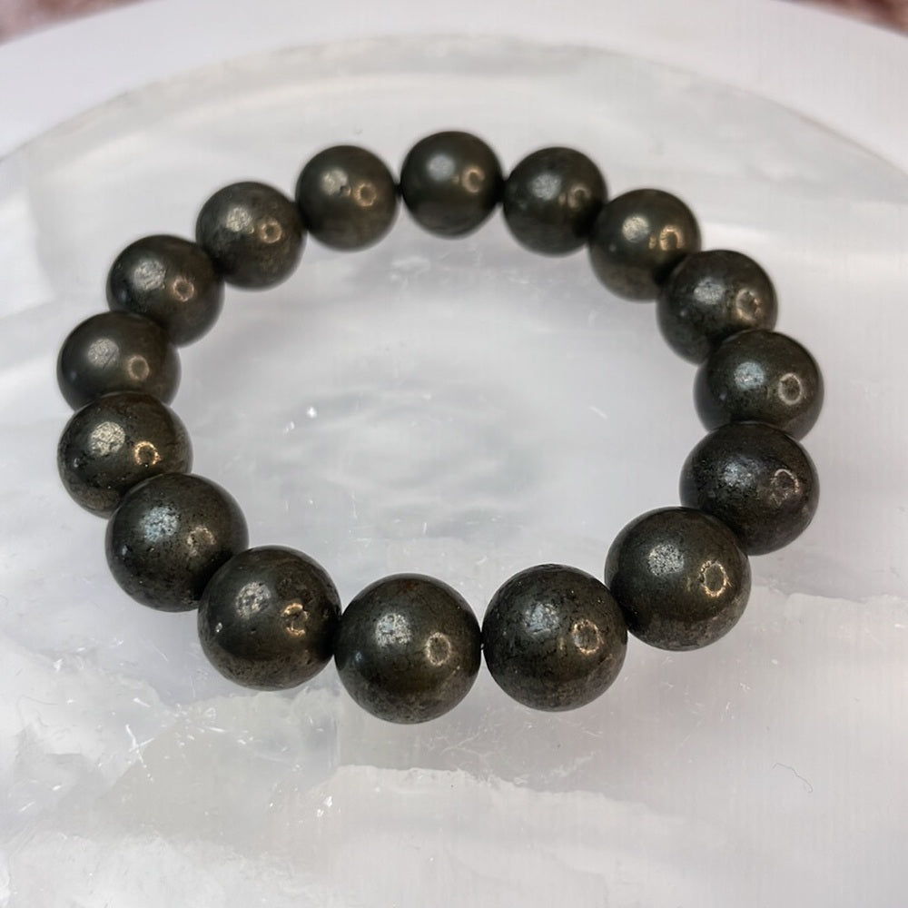 Pyrite bracelet 14mm size