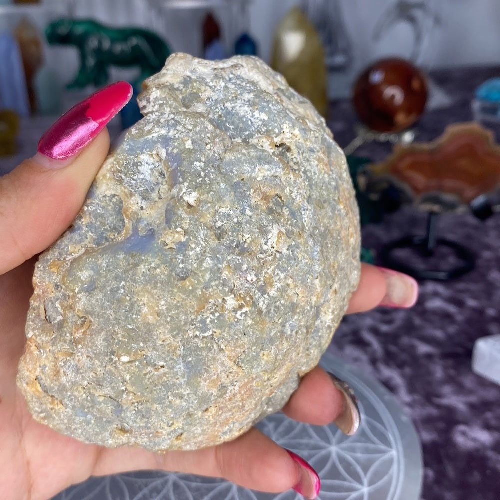 Polished Lavender agate geode