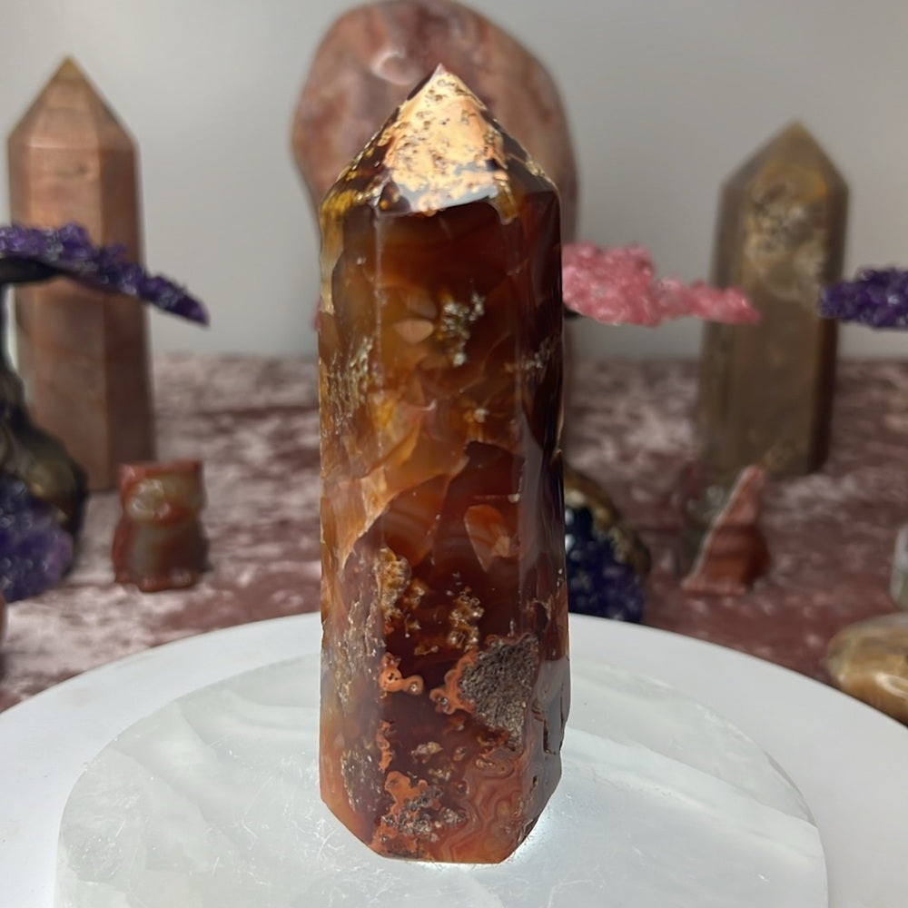 Druzy Carnelian Tower - DCT08