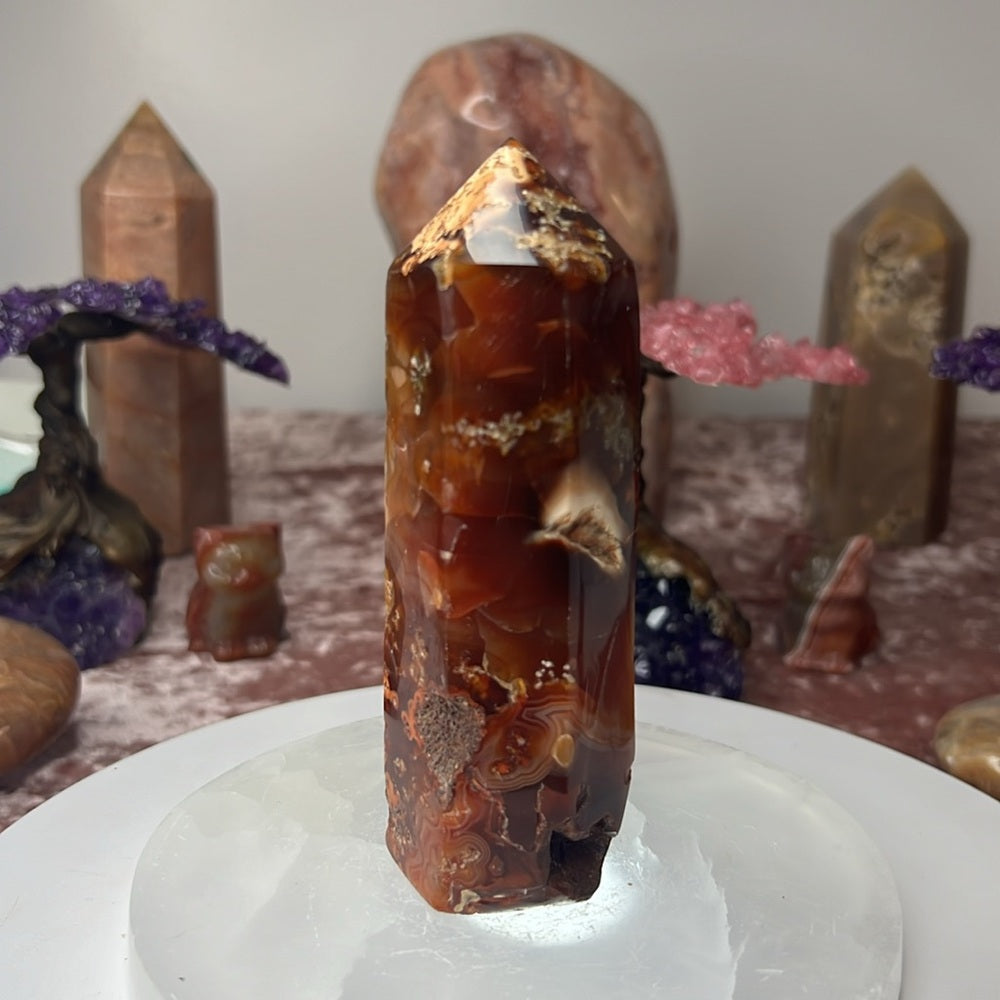 Druzy Carnelian Tower - DCT08