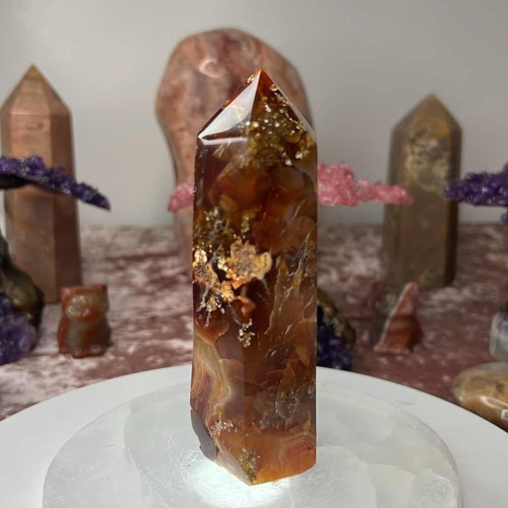 Druzy Carnelian Tower - DCT08