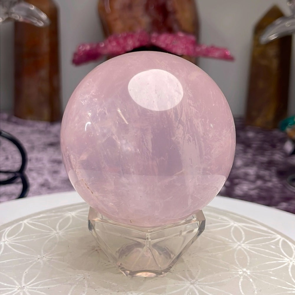 Star Rose Quartz Sphere - SRQ01