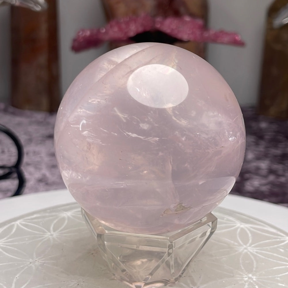 Star Rose Quartz Sphere - SRQ01