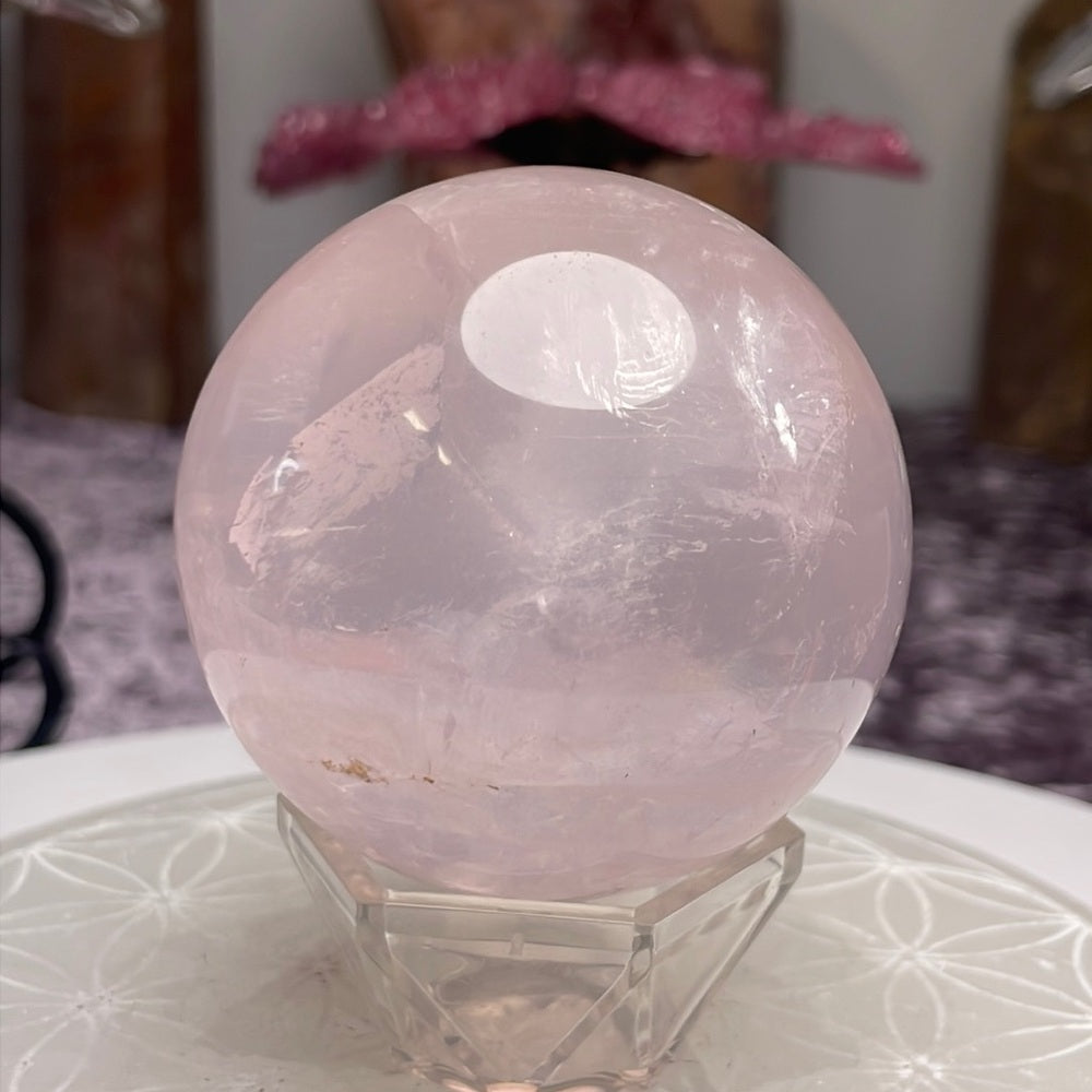 Star Rose Quartz Sphere - SRQ01