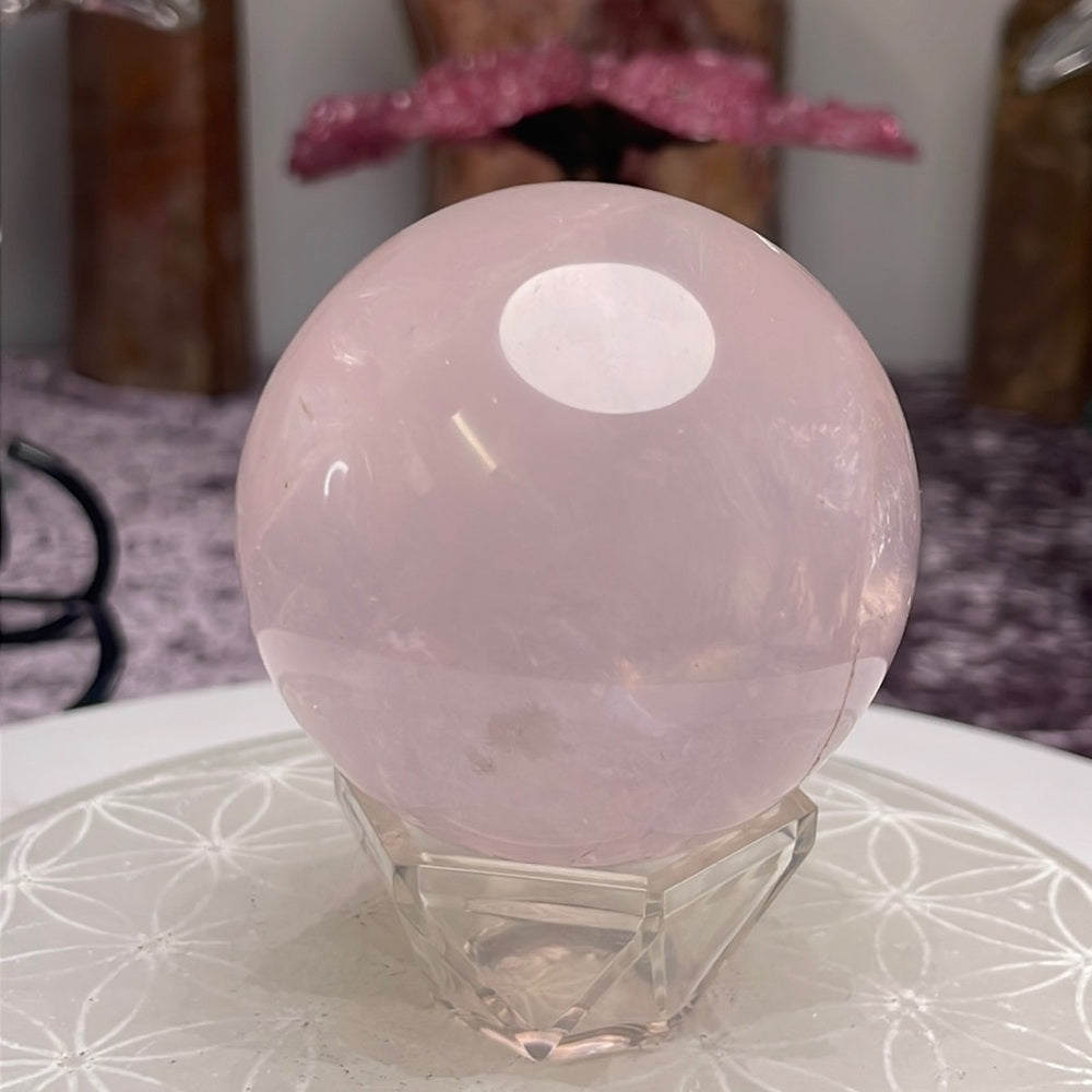 Star Rose Quartz Sphere - SRQ01