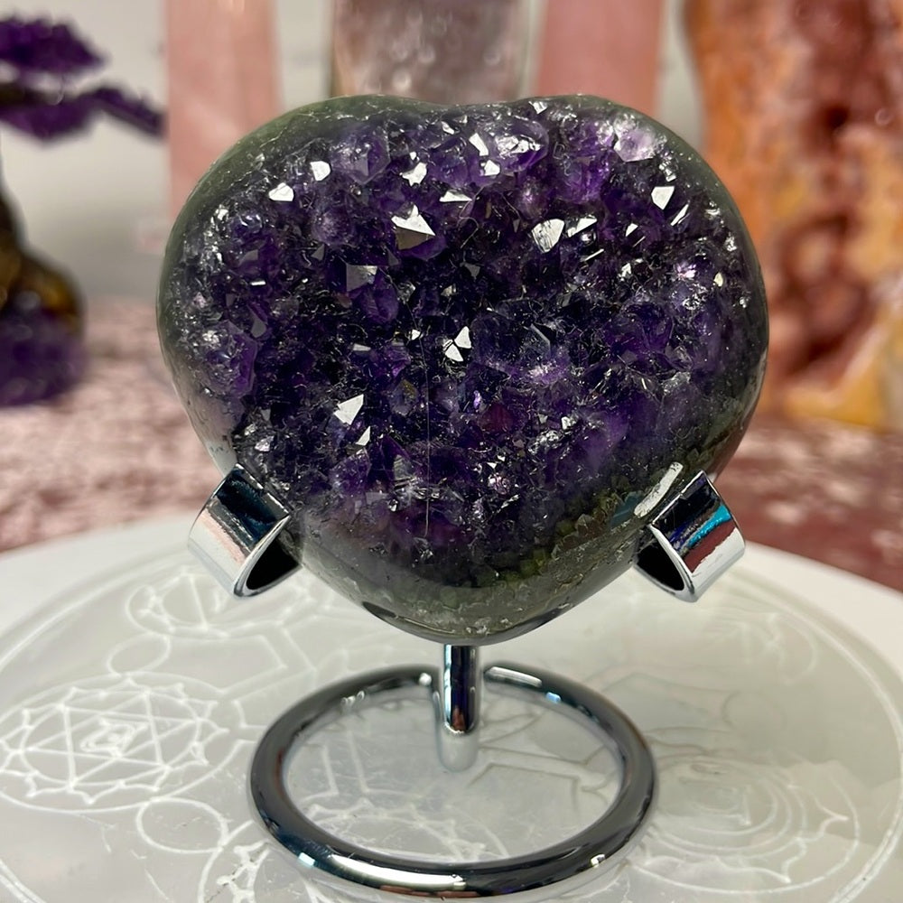 Druzy Agate Amethyst Heart - AAH01