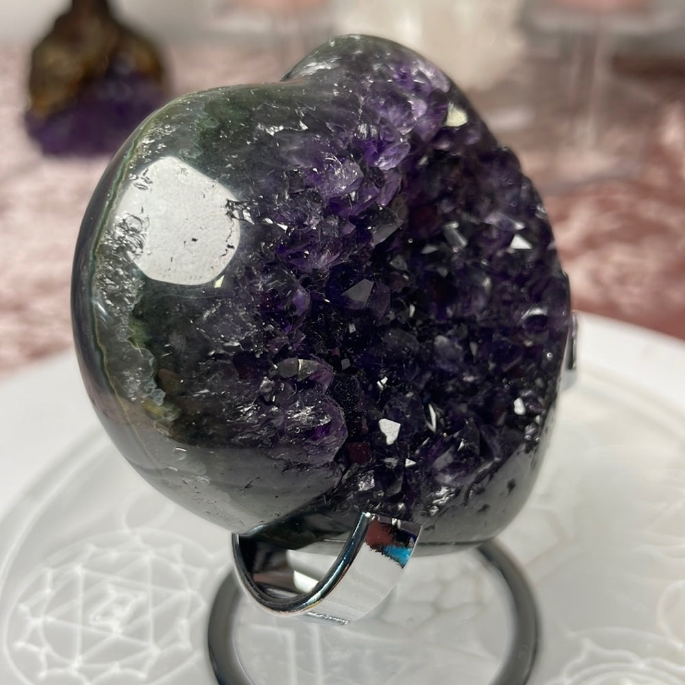 Druzy Agate Amethyst Heart - AAH01