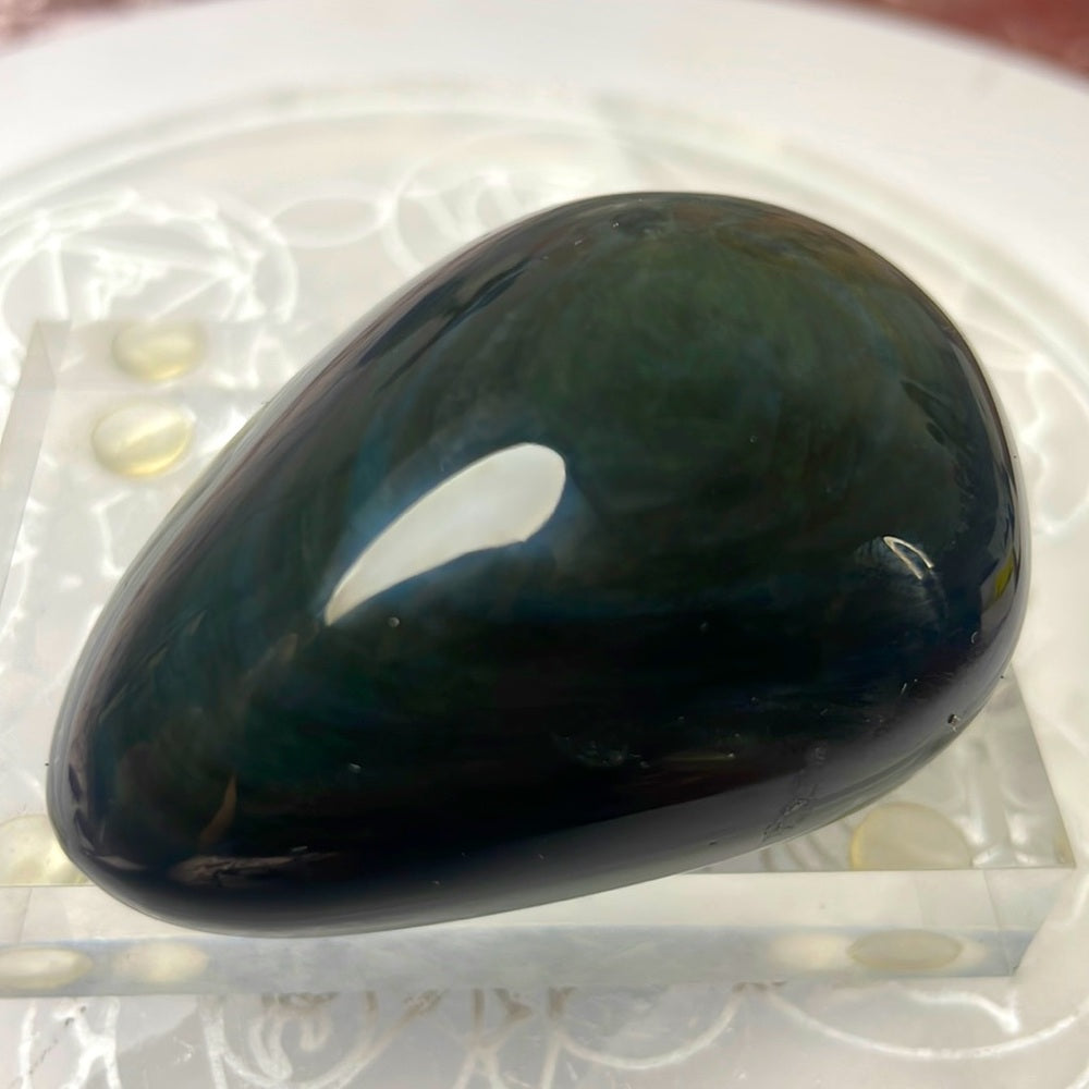 Velvet Rainbow Obsidian Palmstone - RO02