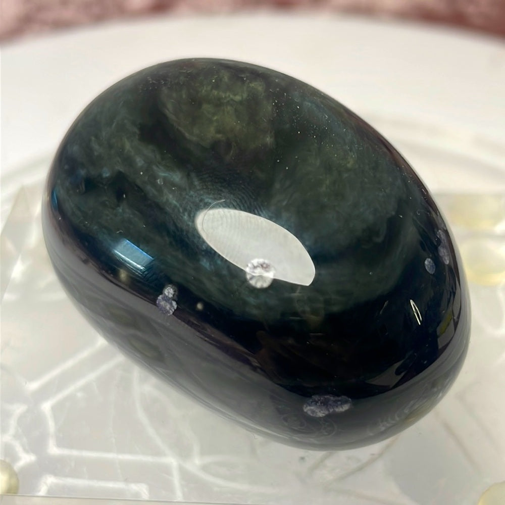 Velvet Rainbow Obsidian Palmstone - RO05