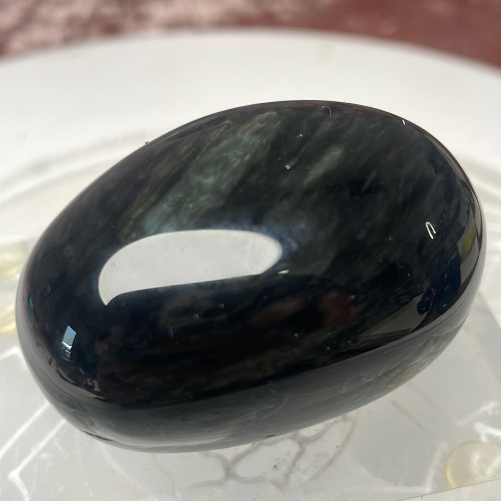 Velvet Rainbow Obsidian Palmstone - RO05