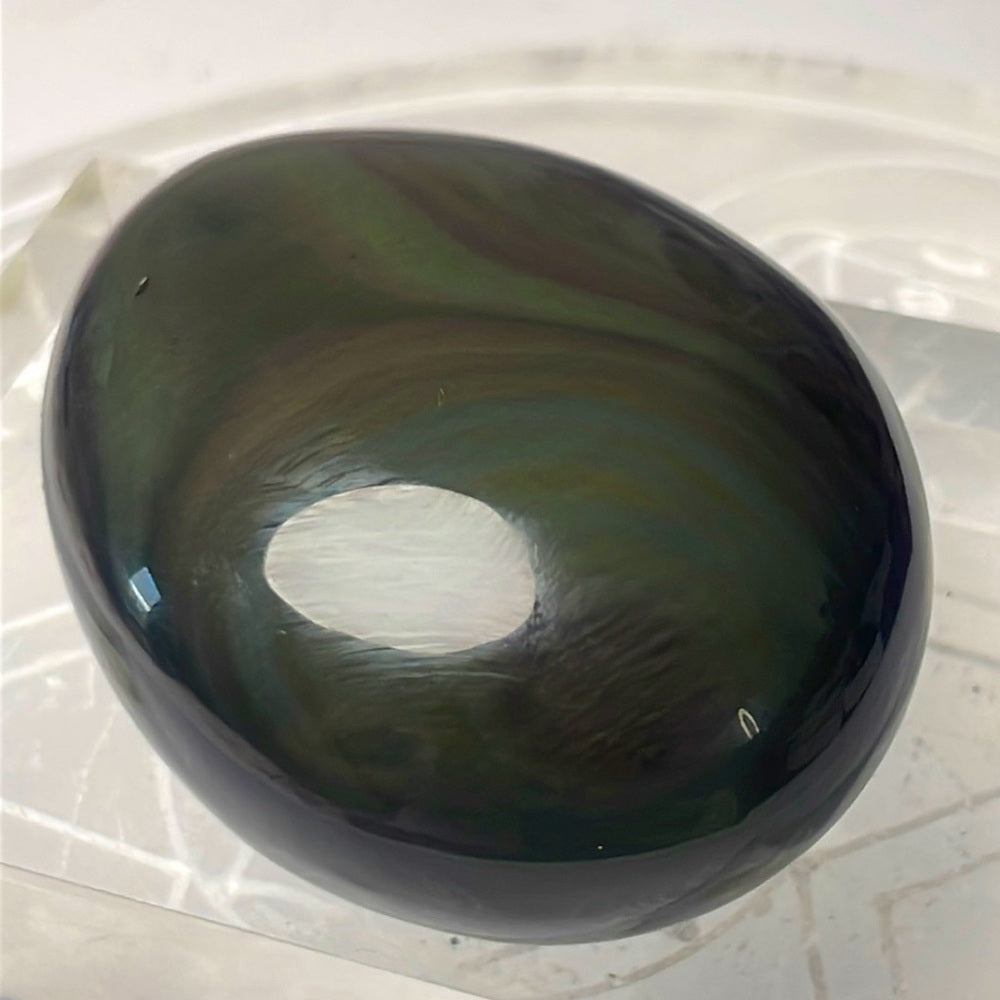 Velvet Rainbow Obsidian Palmstone - RO07