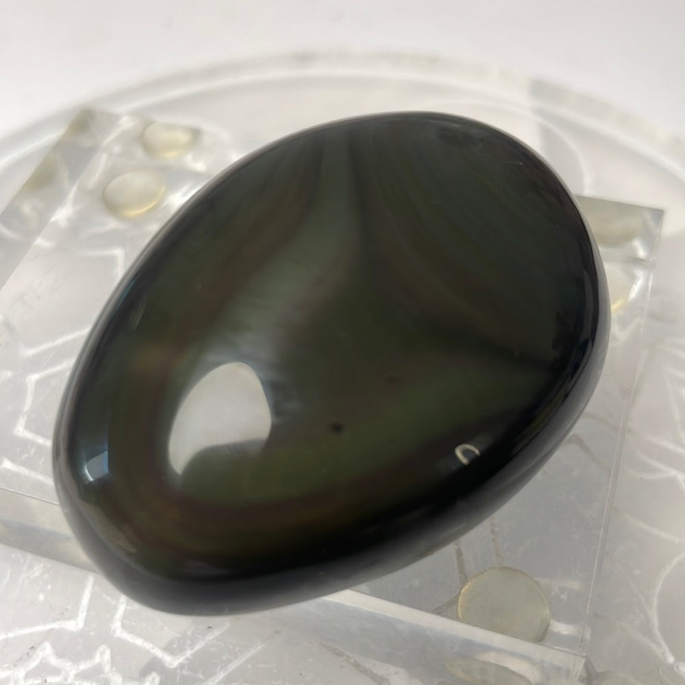 Velvet Rainbow Obsidian Palmstone - RO07