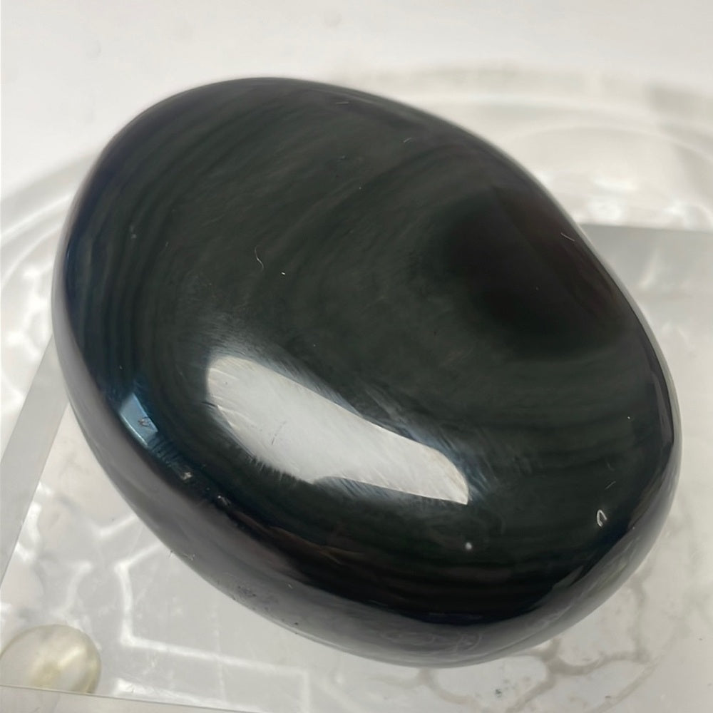 Velvet Rainbow Obsidian Palmstone - RO07