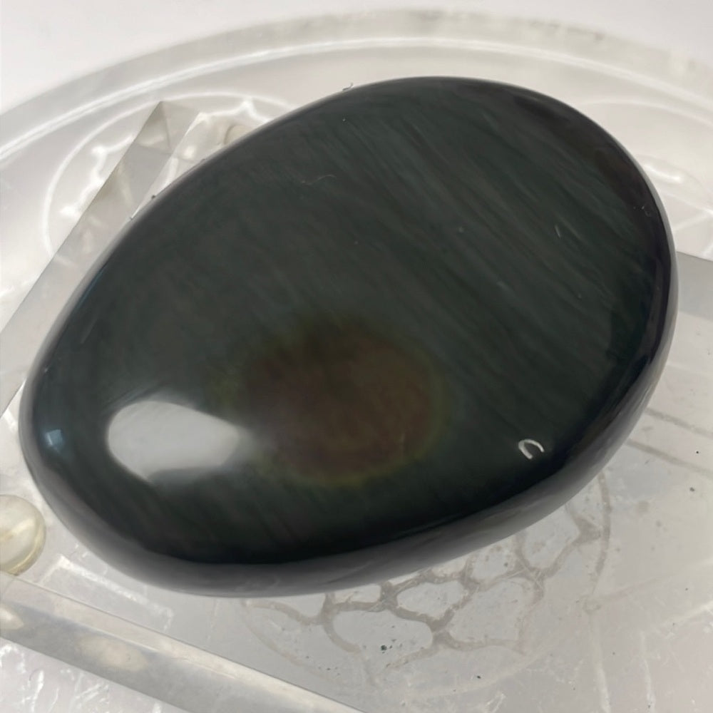 Velvet Rainbow Obsidian Palmstone - RO07