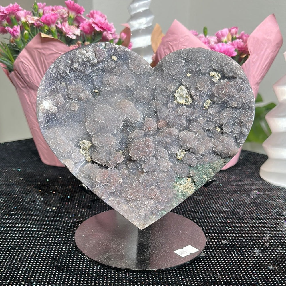 Purple flower amethyst heart 💜 PFA01