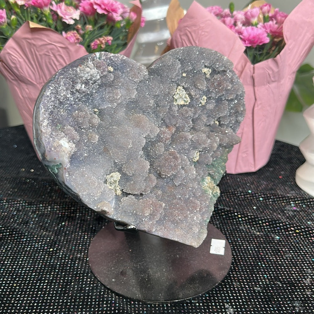 Purple flower amethyst heart 💜 PFA01