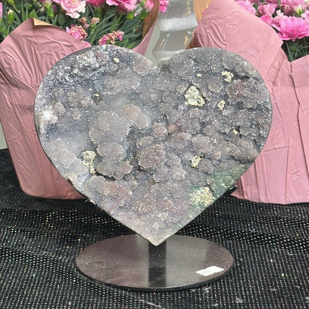 Purple flower amethyst heart 💜 PFA01