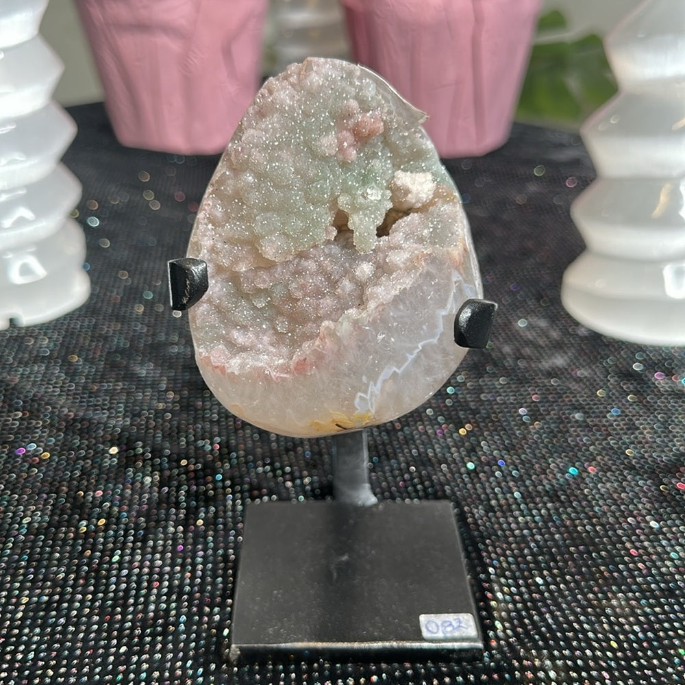 Pink & Green sugar druzy amethyst statement piece PGS01