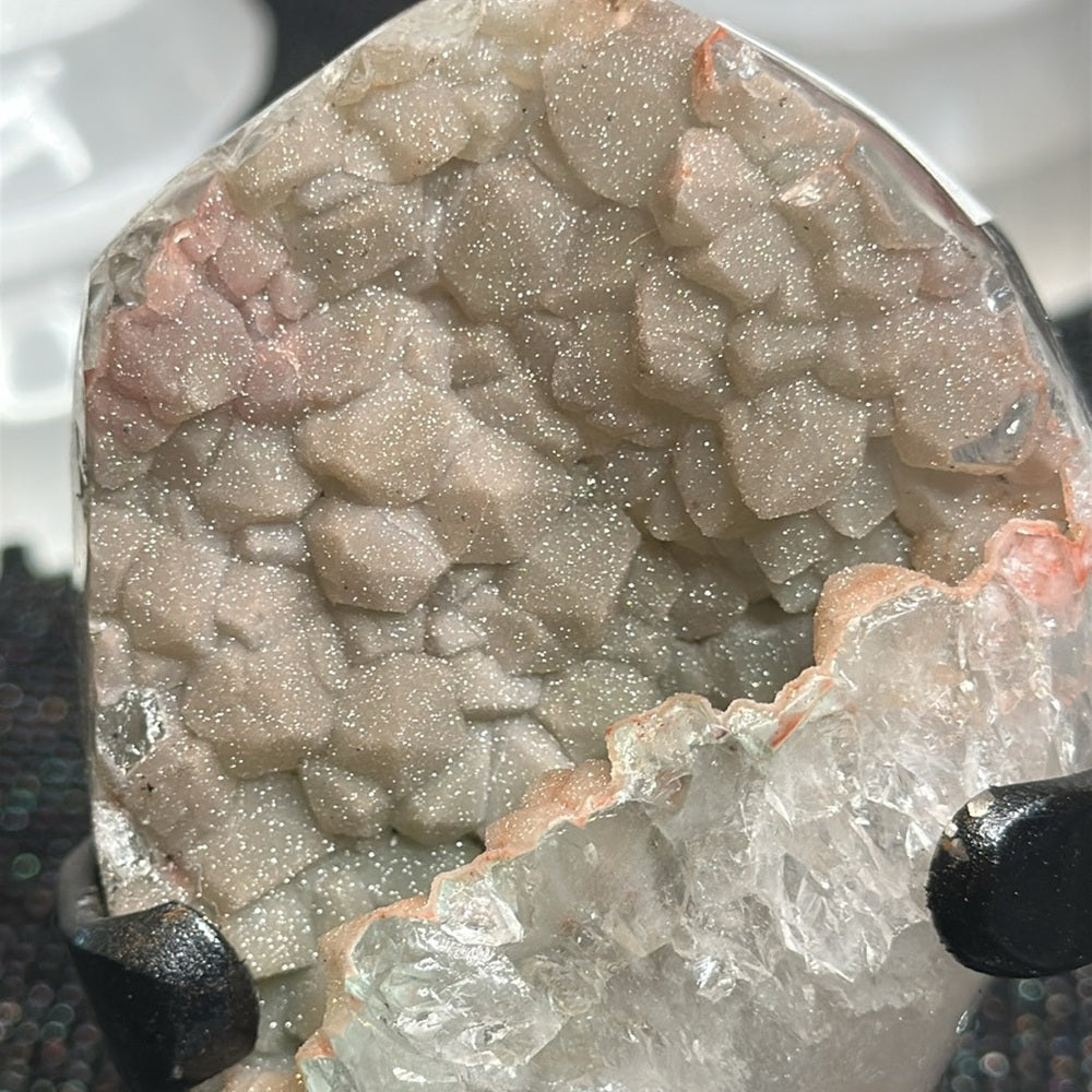 Pink & Green sugar druzy amethyst statement piece PGS02