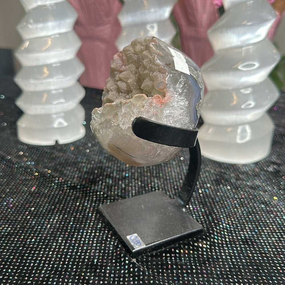 Pink & Green sugar druzy amethyst statement piece PGS02