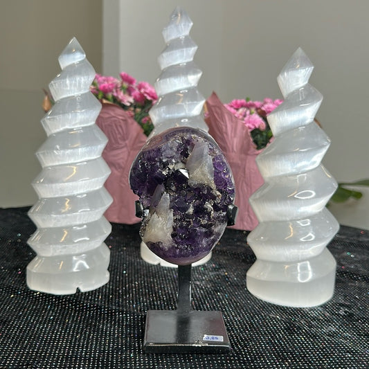 Deep Purple Amethyst With Calcite DPA01