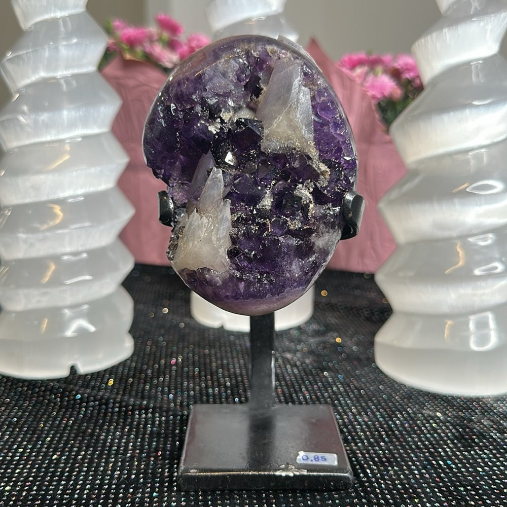 Deep Purple Amethyst With Calcite DPA01