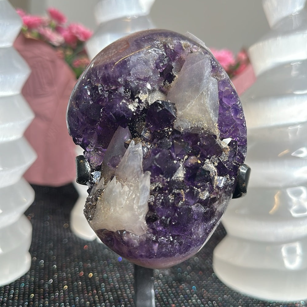 Deep Purple Amethyst With Calcite DPA01