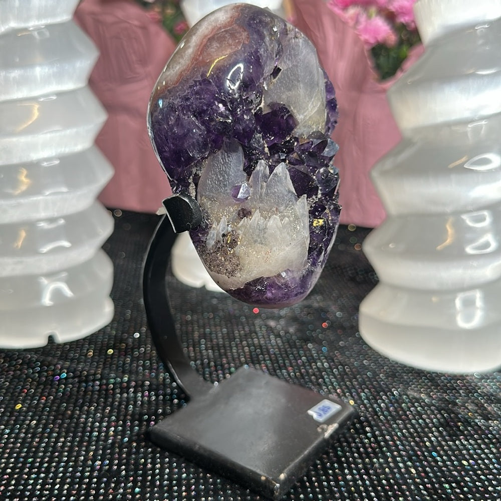 Deep Purple Amethyst With Calcite DPA01