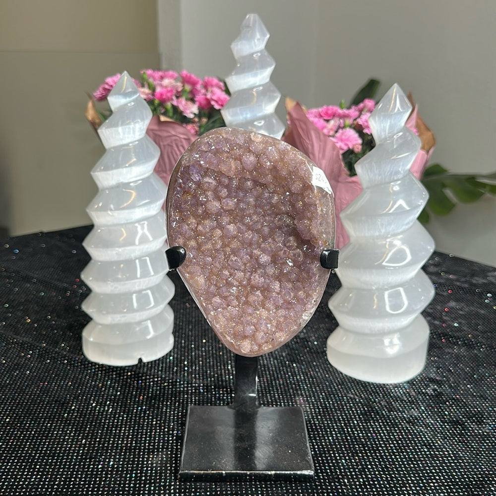 Druzy Pink & Orange Amethyst Statement Piece DPO01