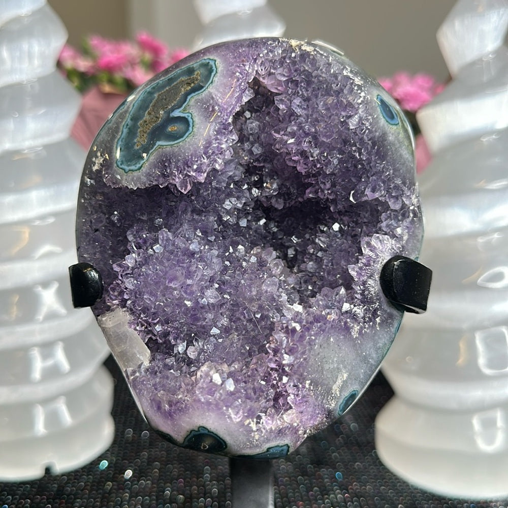 Druzy Amethyst With Blue Agate Banding DAB01