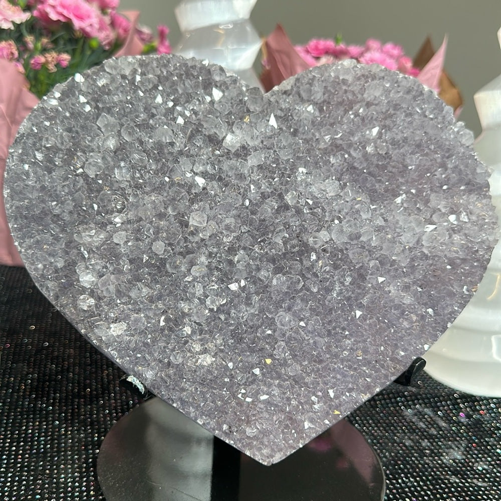 Blue Flower Amethyst Heart BFA01
