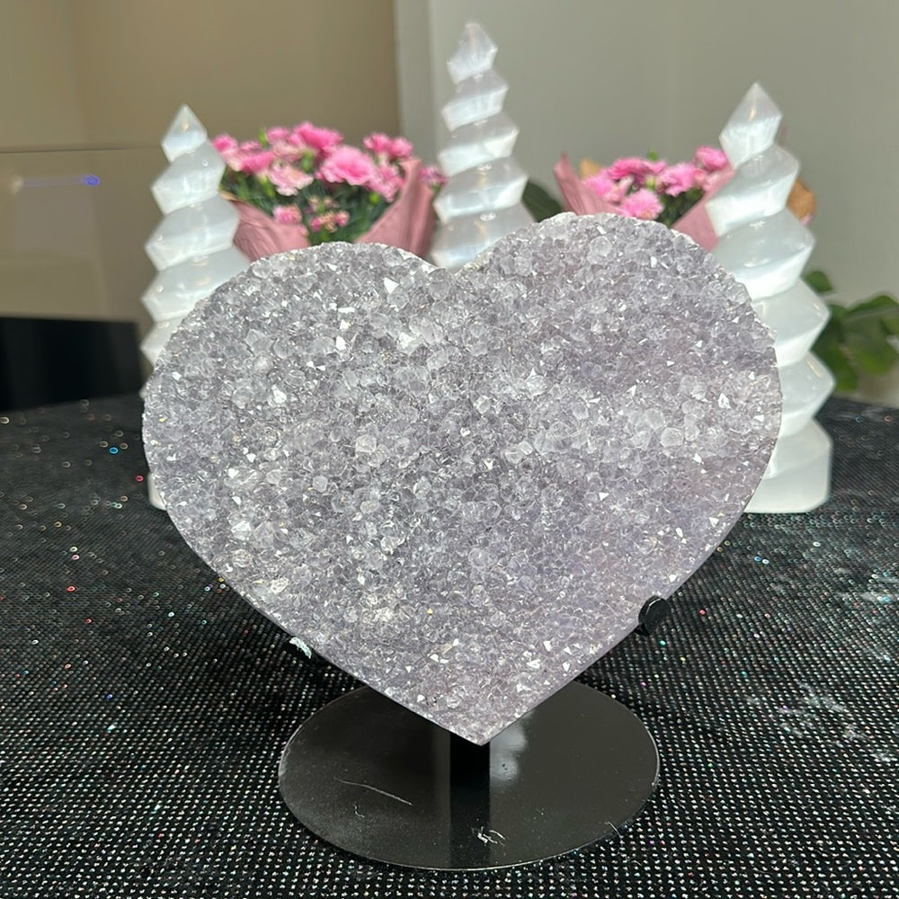 Blue Flower Amethyst Heart BFA01