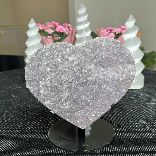 Blue Flower Amethyst Heart BFA01