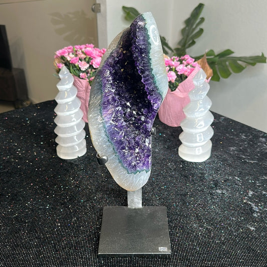 Deep Purple With Green Banding Amethyst Statement Piece DPG01