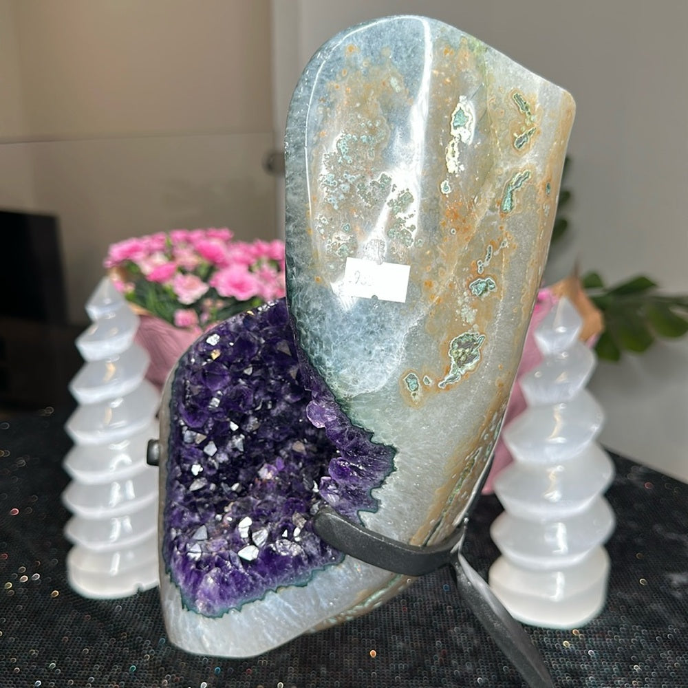 Deep Purple With Green Banding Amethyst Statement Piece DPG01