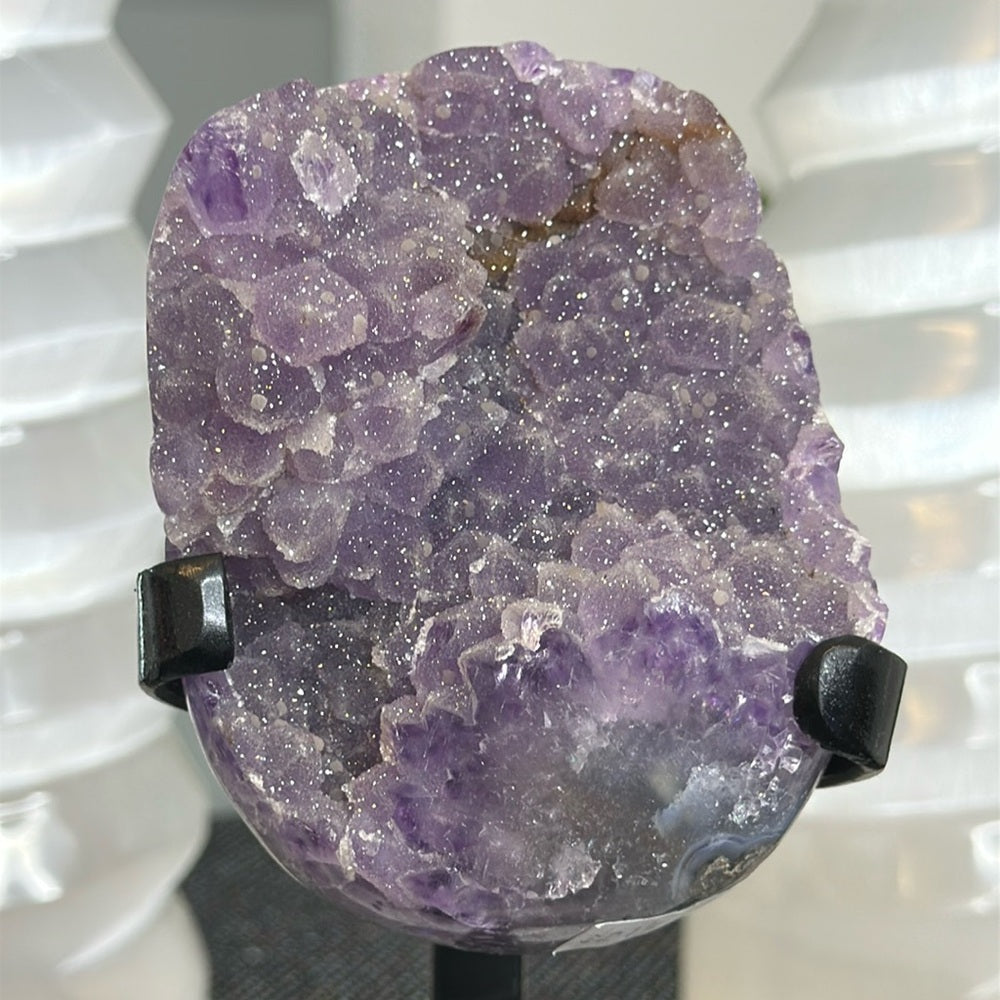 Sugar Amethyst on Metal Base SA01