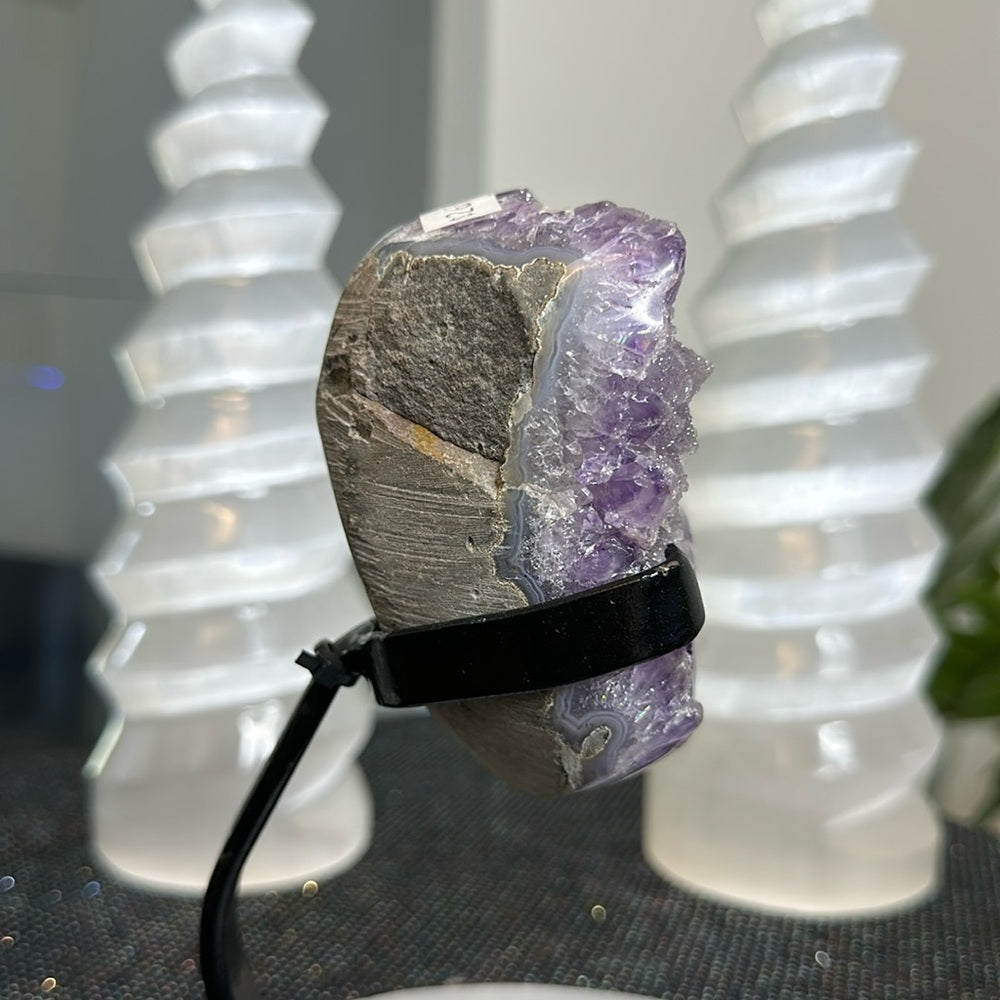 Sugar Amethyst on Metal Base SA01